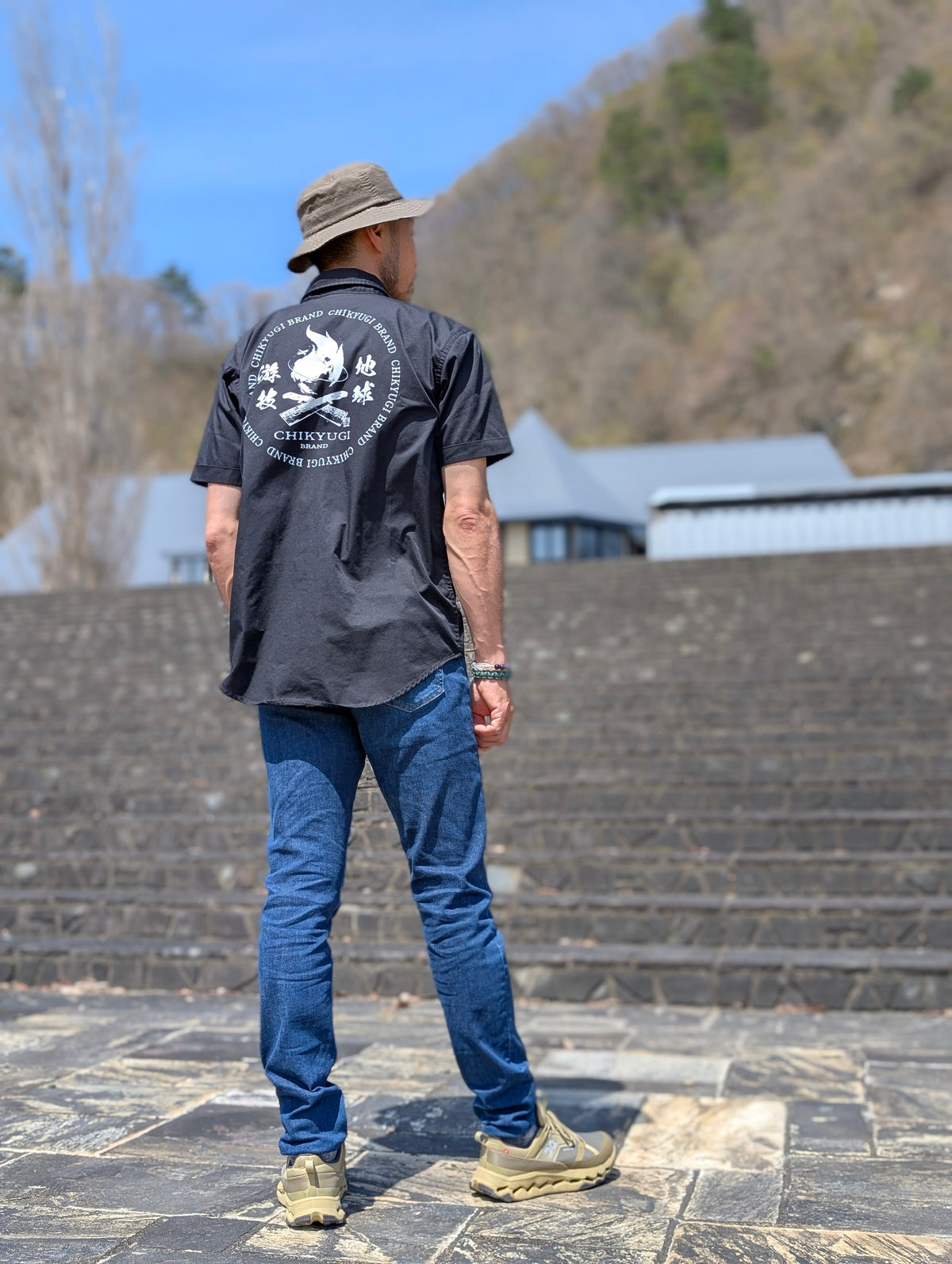 チキューギ ワークシャツ「地球游技」T/C ボタンシャツ