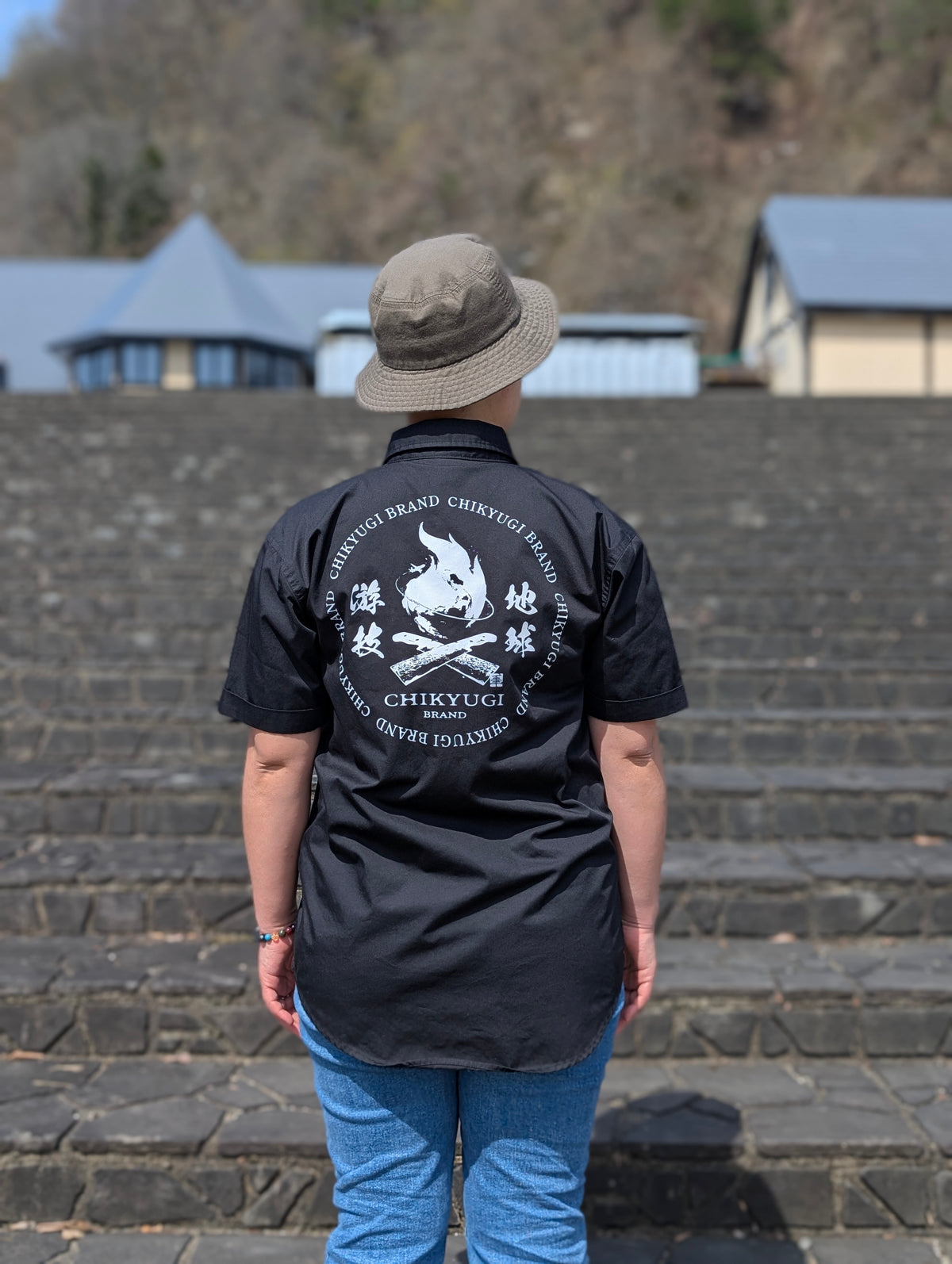 チキューギ ワークシャツ「地球游技」T/C ボタンシャツ