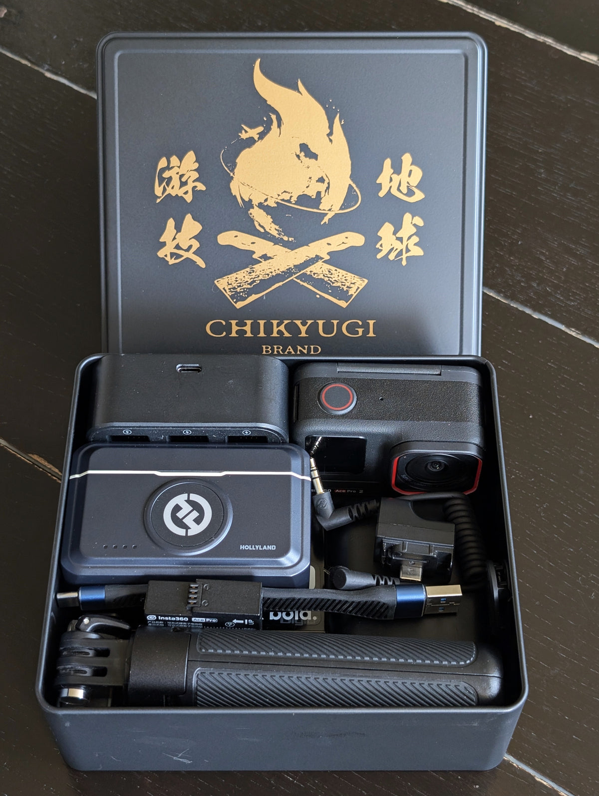 チキューギ.収納缶BOX 漢缶 高級ブラックシリコン加工 燕三条