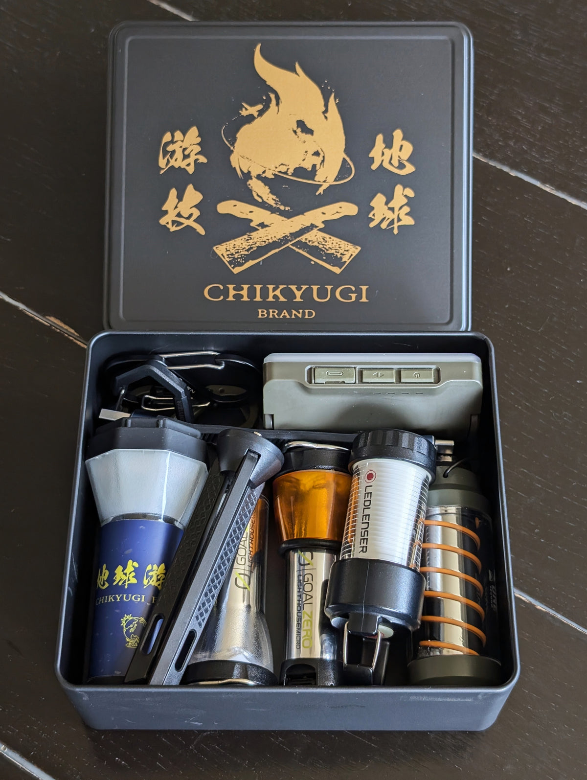 チキューギ.収納缶BOX 漢缶 高級ブラックシリコン加工 燕三条