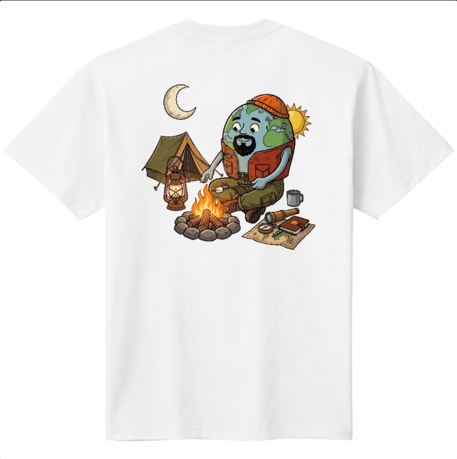 チキューギ オジサンＴシャツ 5.6オンス 半袖（焚火ver.）　CGOT-5.6